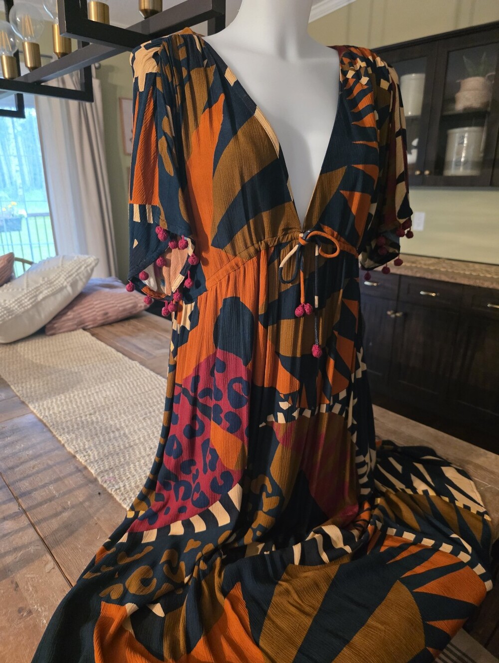 FARM RIO Anthropologie loose gorgeous flowy viscose Dress Xs